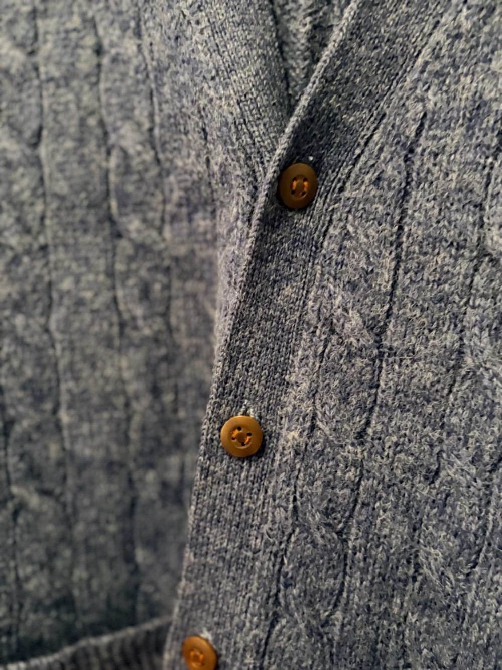 Vintage Calvin Klein Scotland 100% Shetland Wool Cable Knit Button-Up Vest - S - Picture 2 of 11